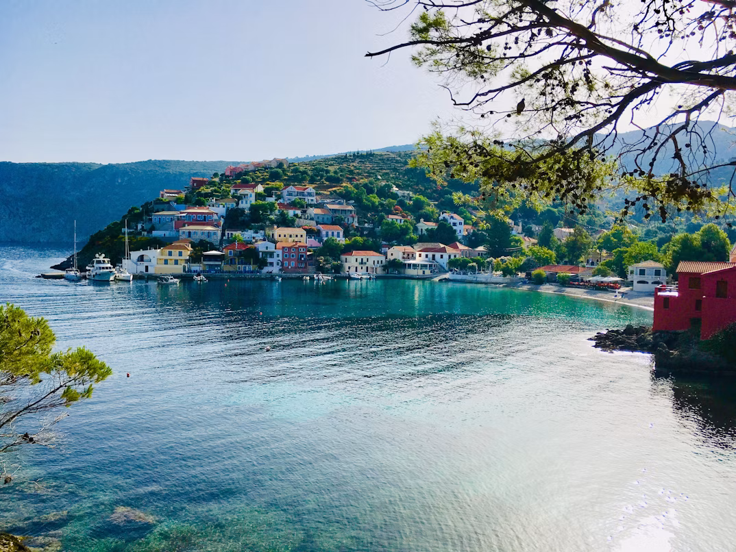 The island of Asos in Greece as seen from the harbor