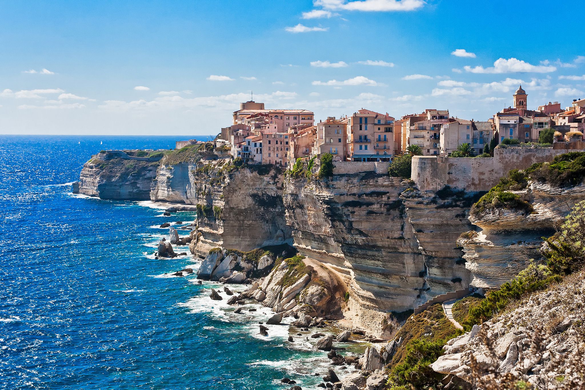 clifftop town of Bonifacio in Corsica