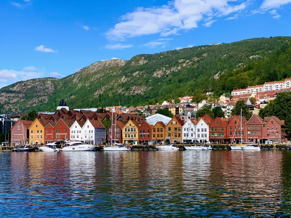 colourful houses in Bryggen Wharf