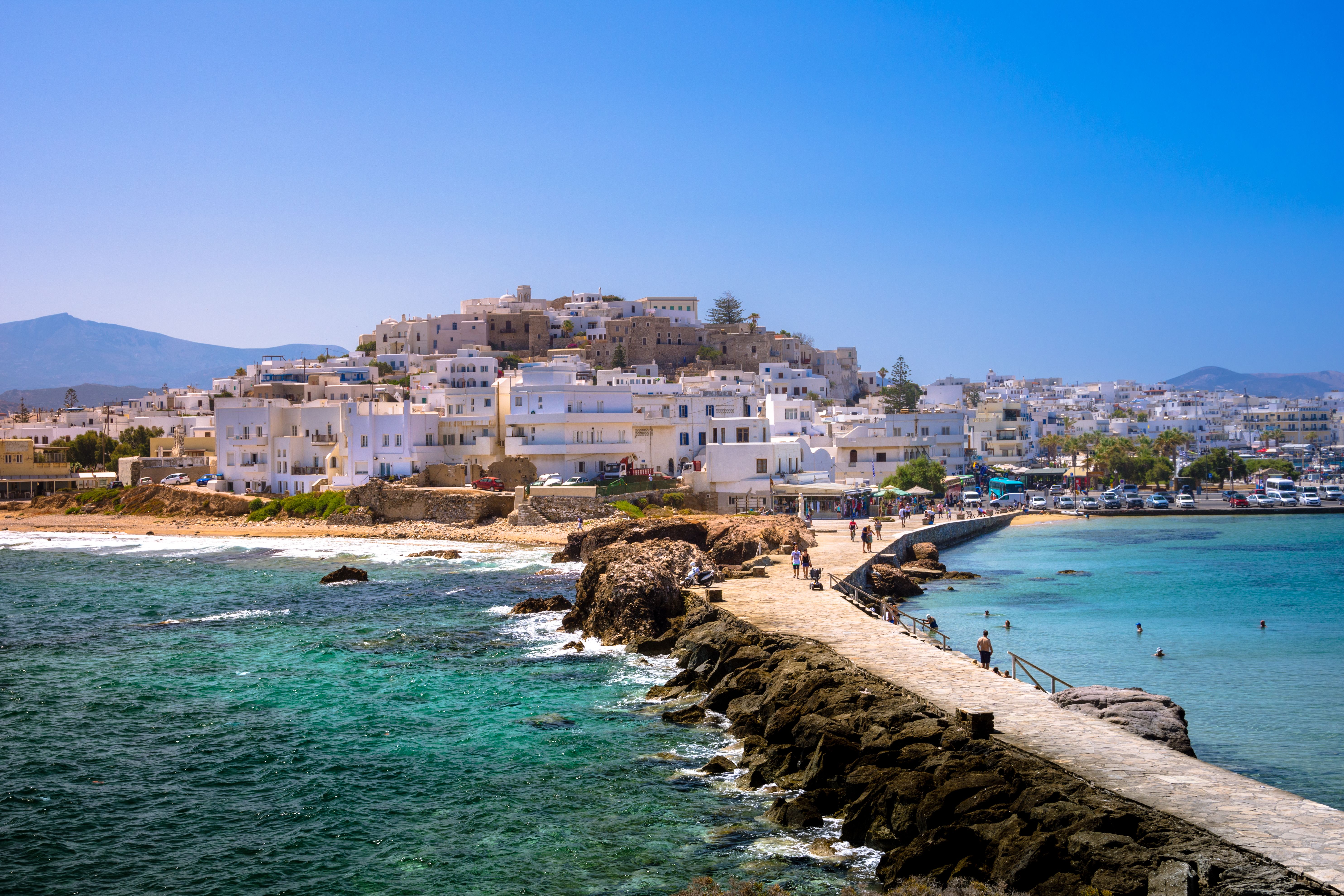 rocky path leading to Naxos town