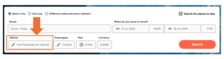 Direct Ferries booking process