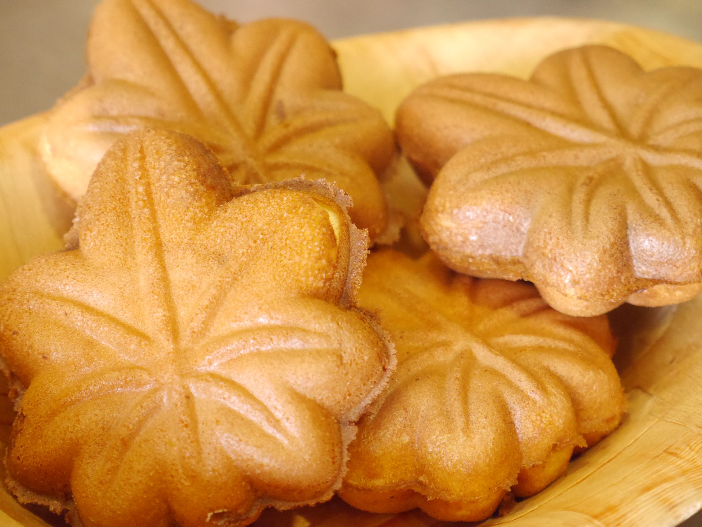 Traditional Japanese baked sweet in the shape of a bamboo leaf.