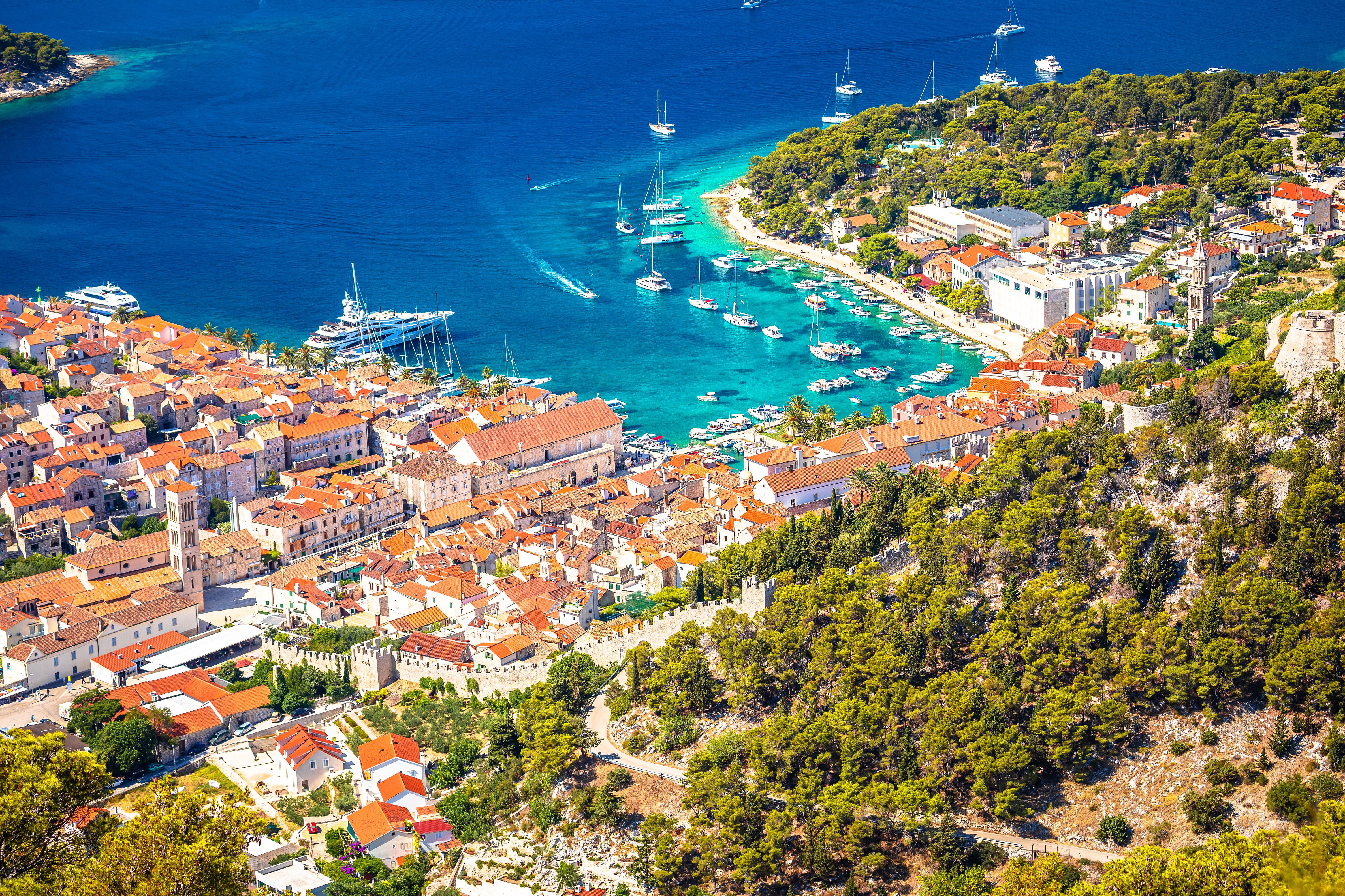 aerial view of Hvar