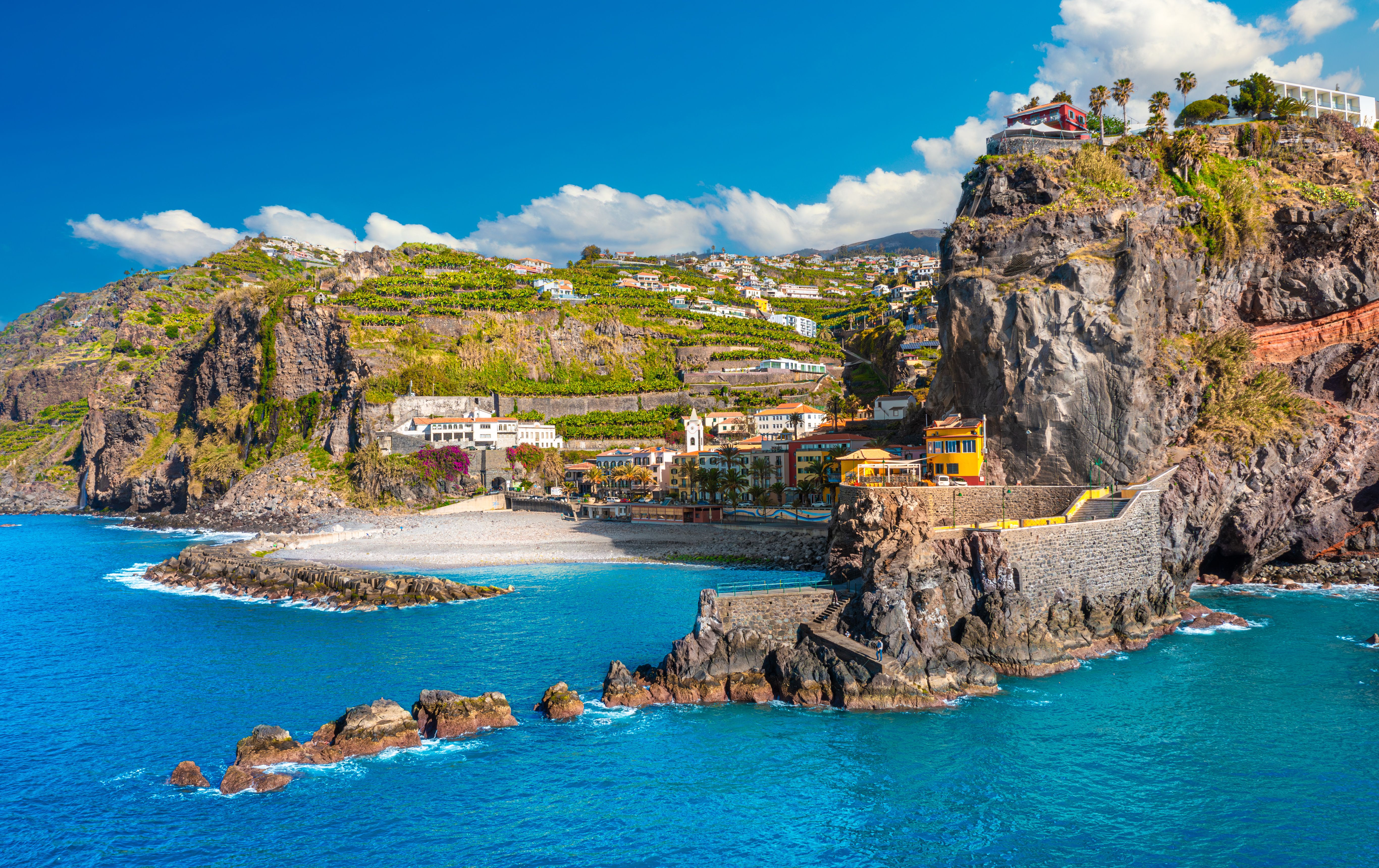 beach surrounded by cliffs in Madeira