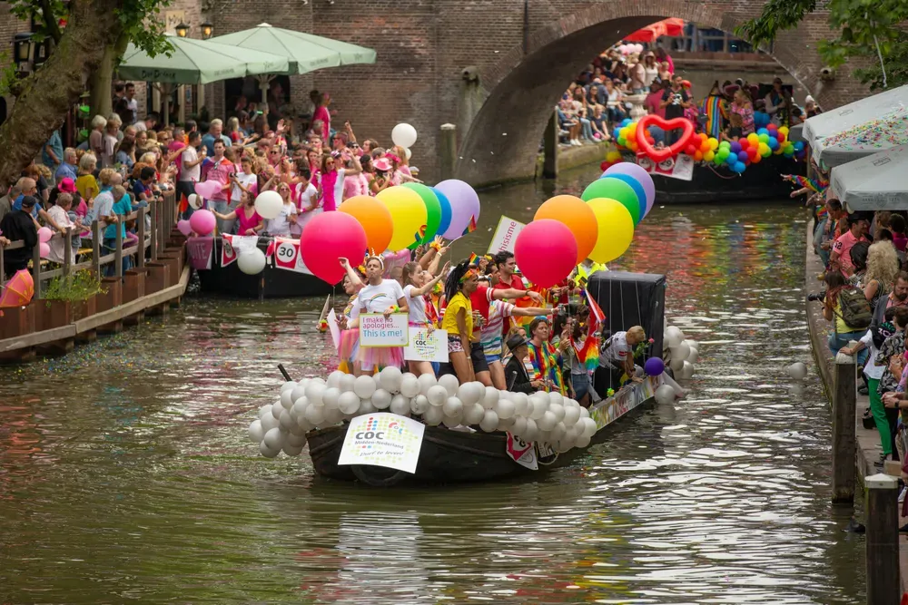 Pride parades in the water in the Netherlands