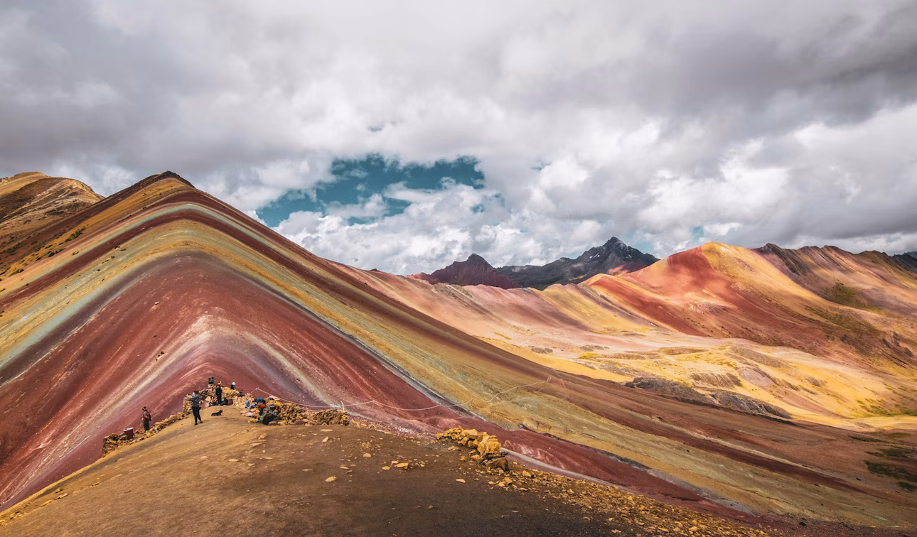 Rainbow Mountain in Peru located within the Sacred Valley