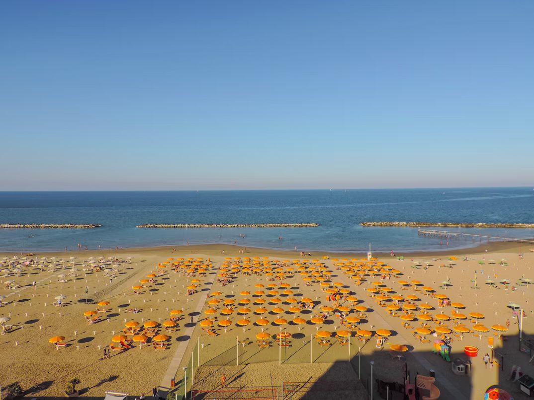 Rimini beach in the evening