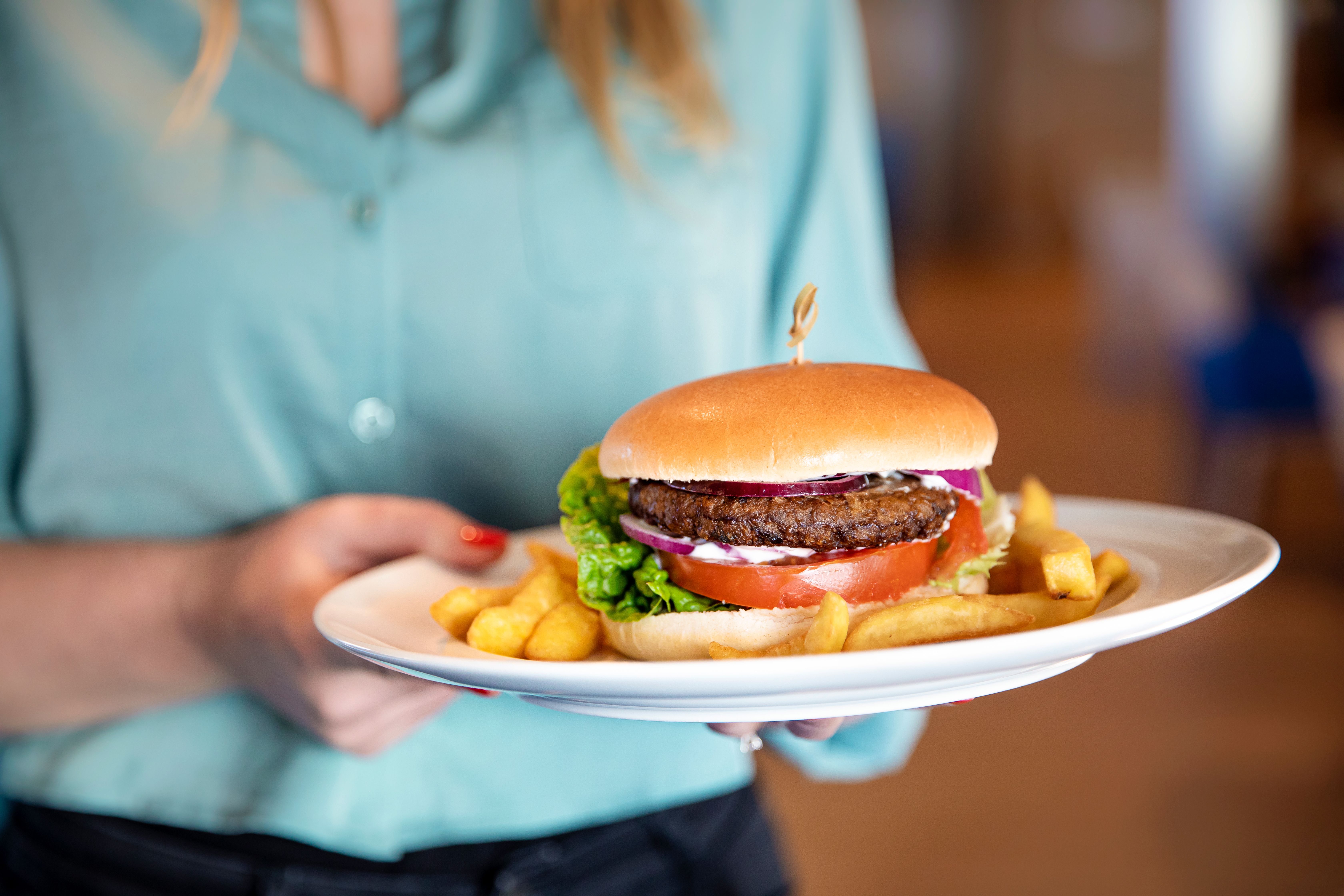 burger served on a ship