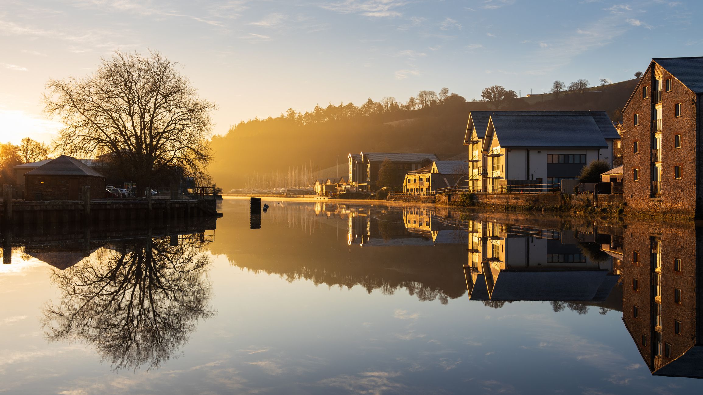 Sunrise from Vire Island, Totnes on a cold winters morning