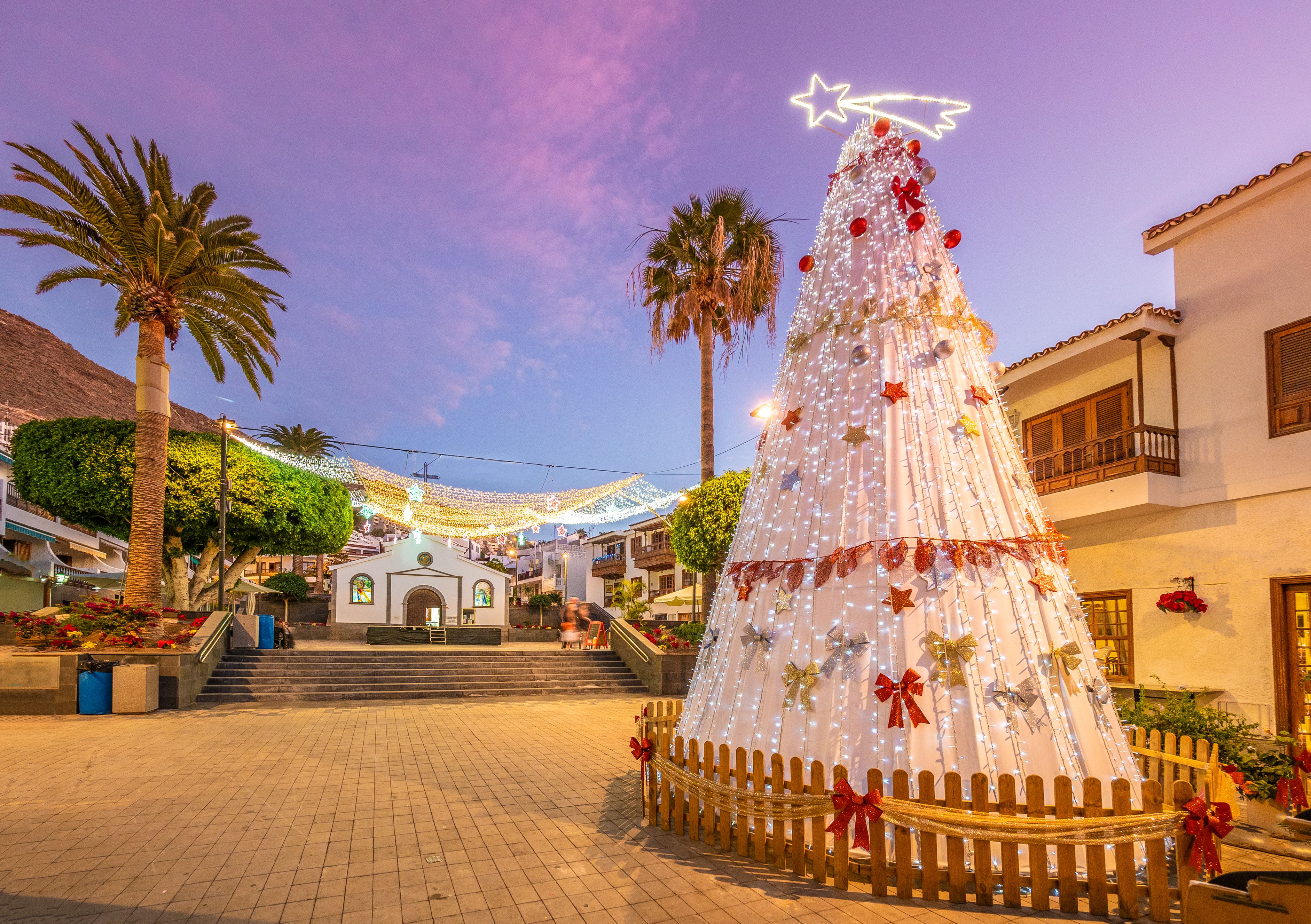 Christmas tree in a town in Tenerife