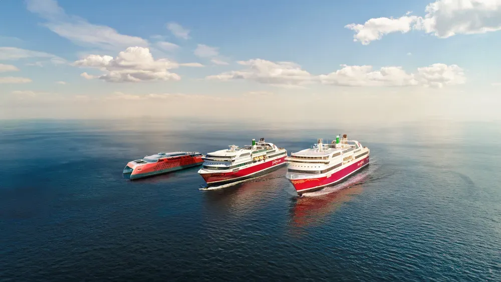 The Fjord Line fleet in the open sea