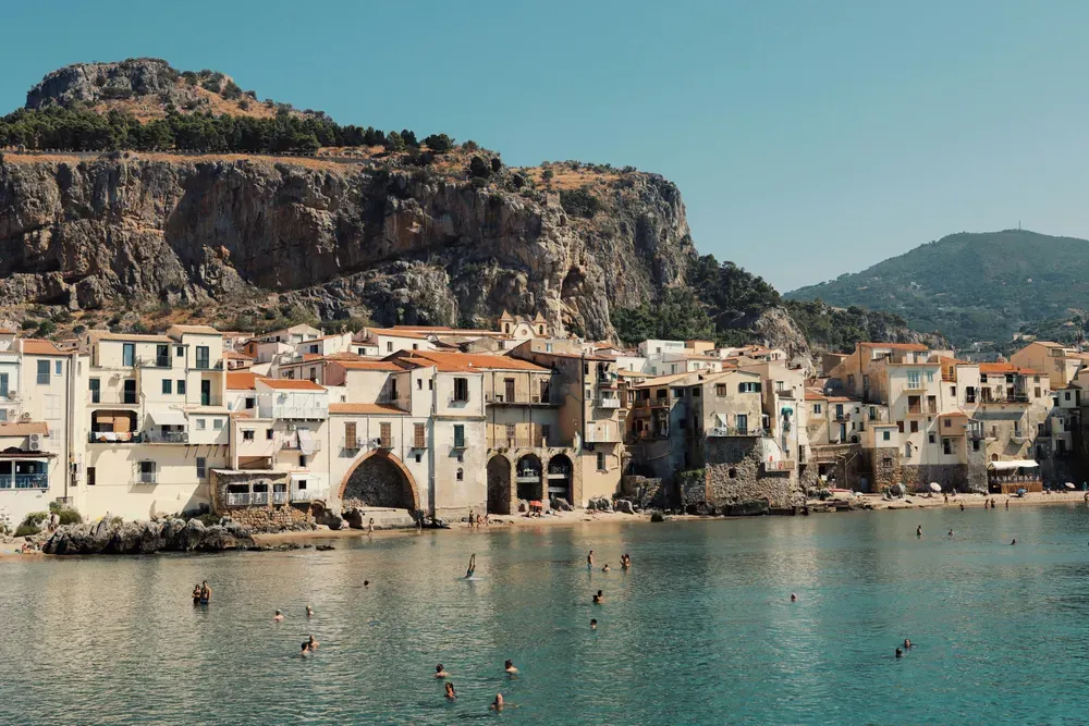 The coastal town of Cefalù on the north coast of Sicily