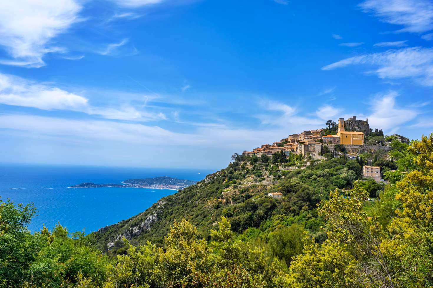 The town of Eze overlooking the French Riviera