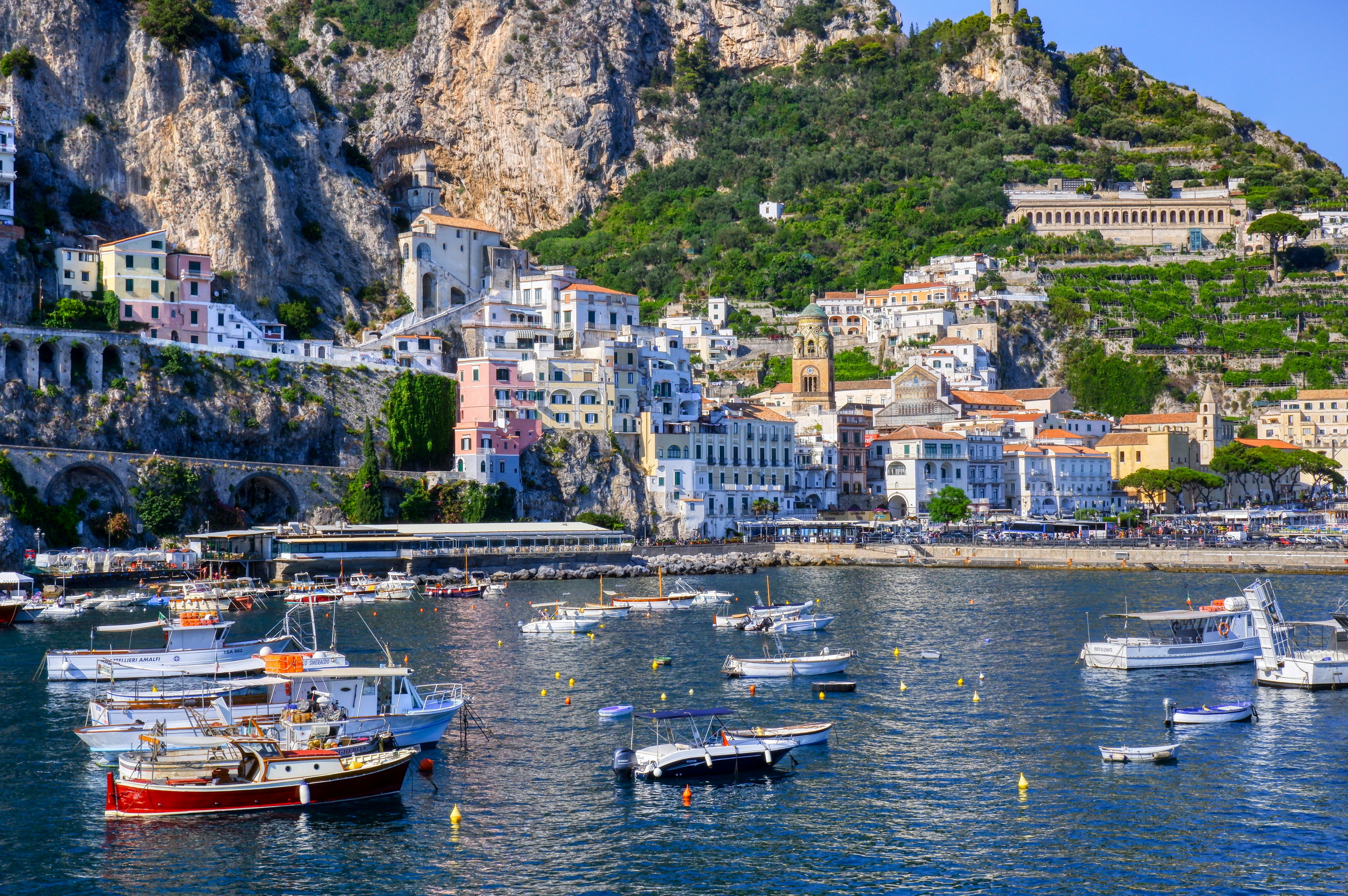 boats in Amalfi harbour