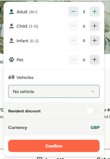 selecting passengers during the booking process