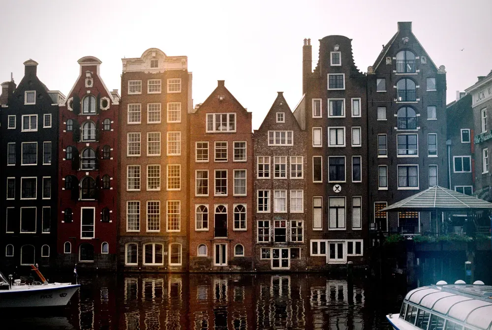 buildings along the canal in Amsterdam