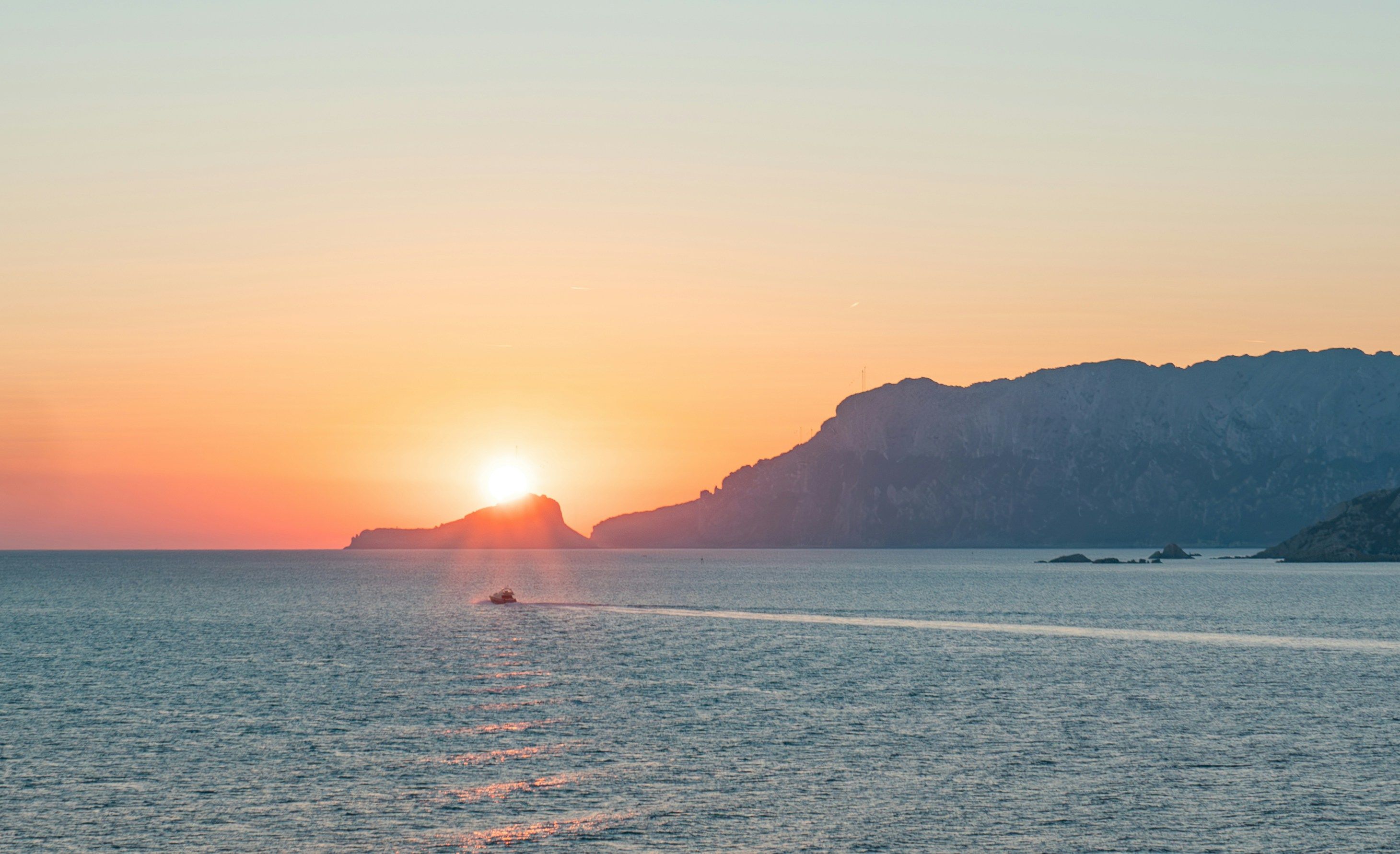 sunrise over the sea in Olbia