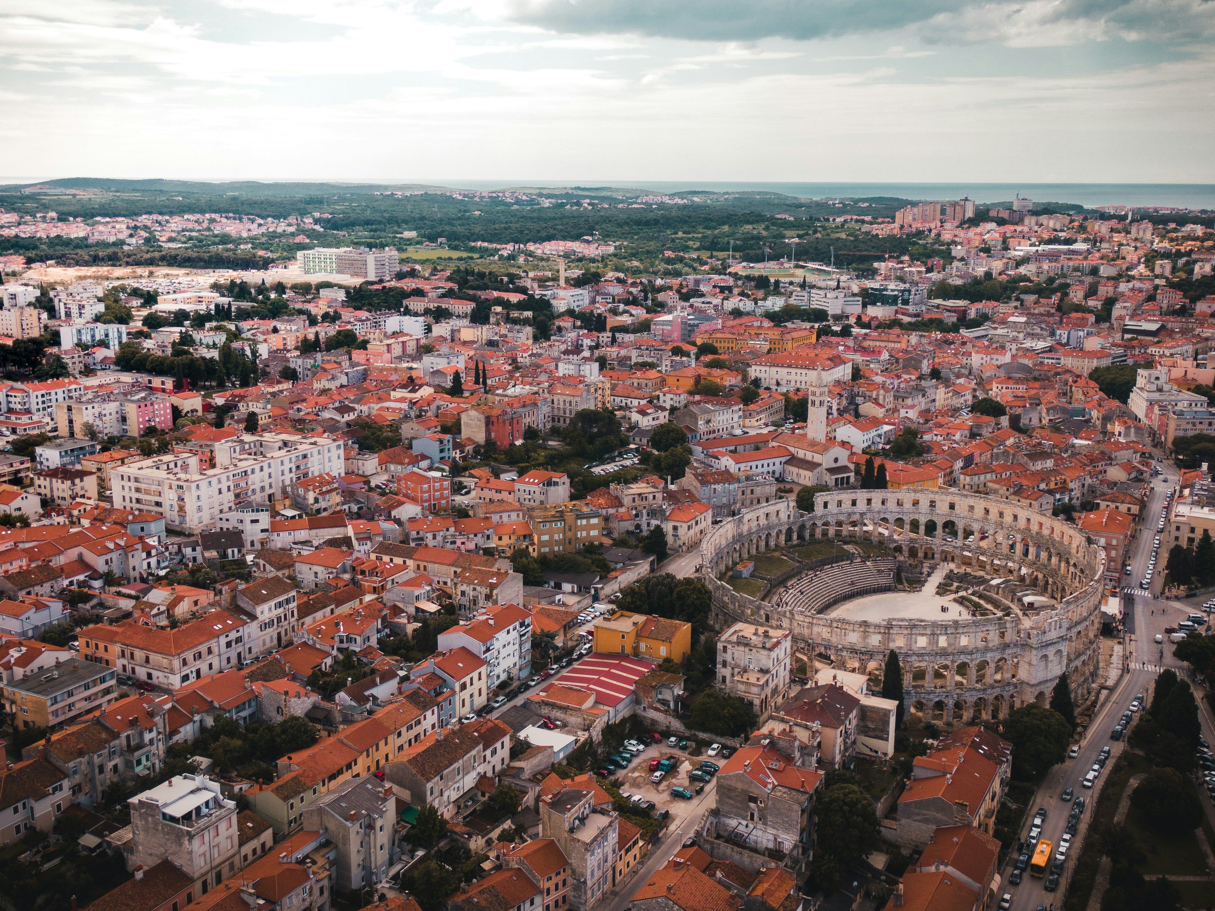 aerial view of Pula