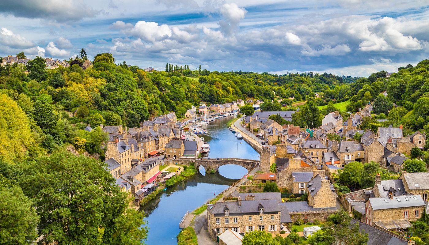 Aerial view of Dinan in Brittany