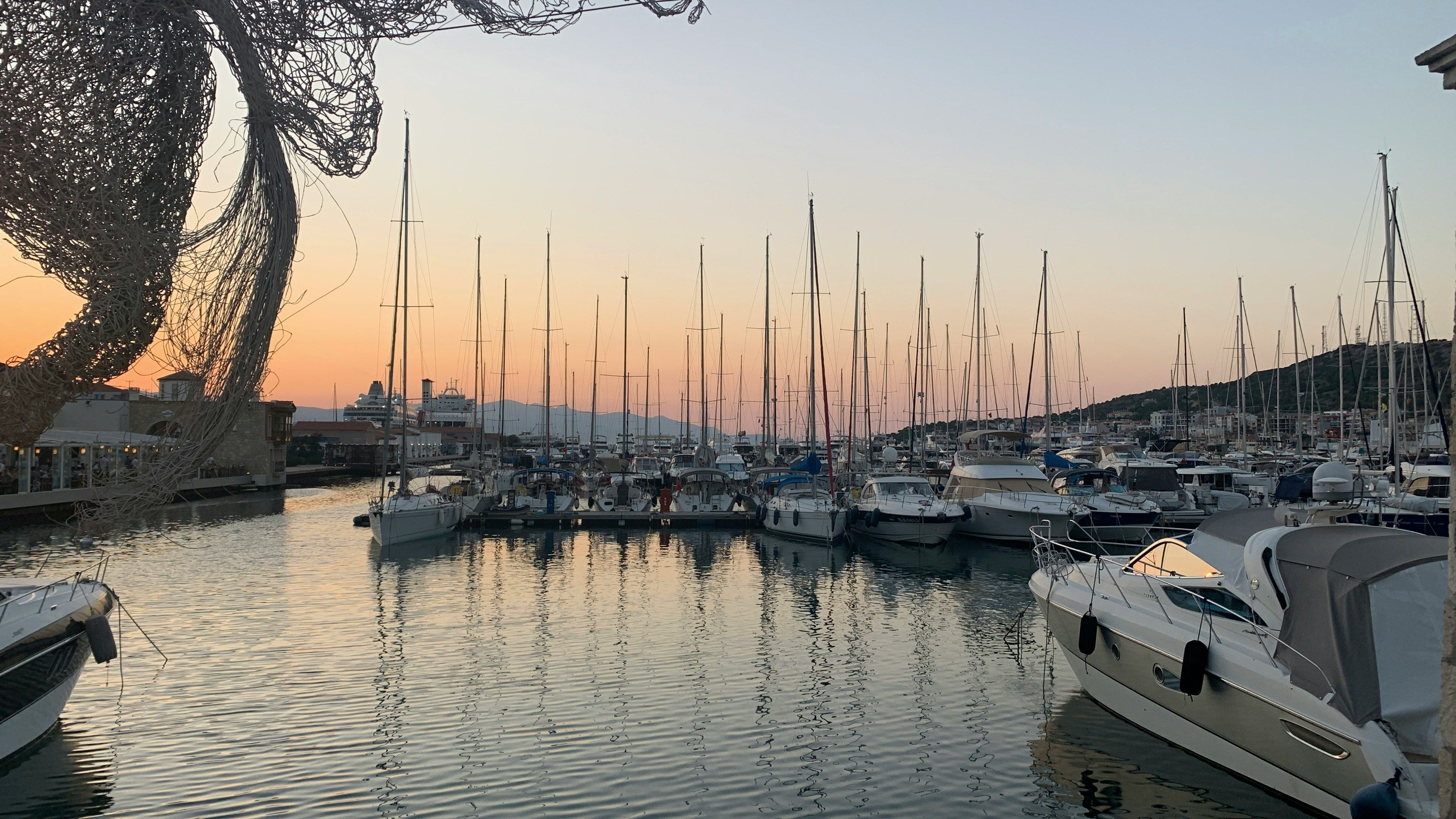 boats docked in a marina