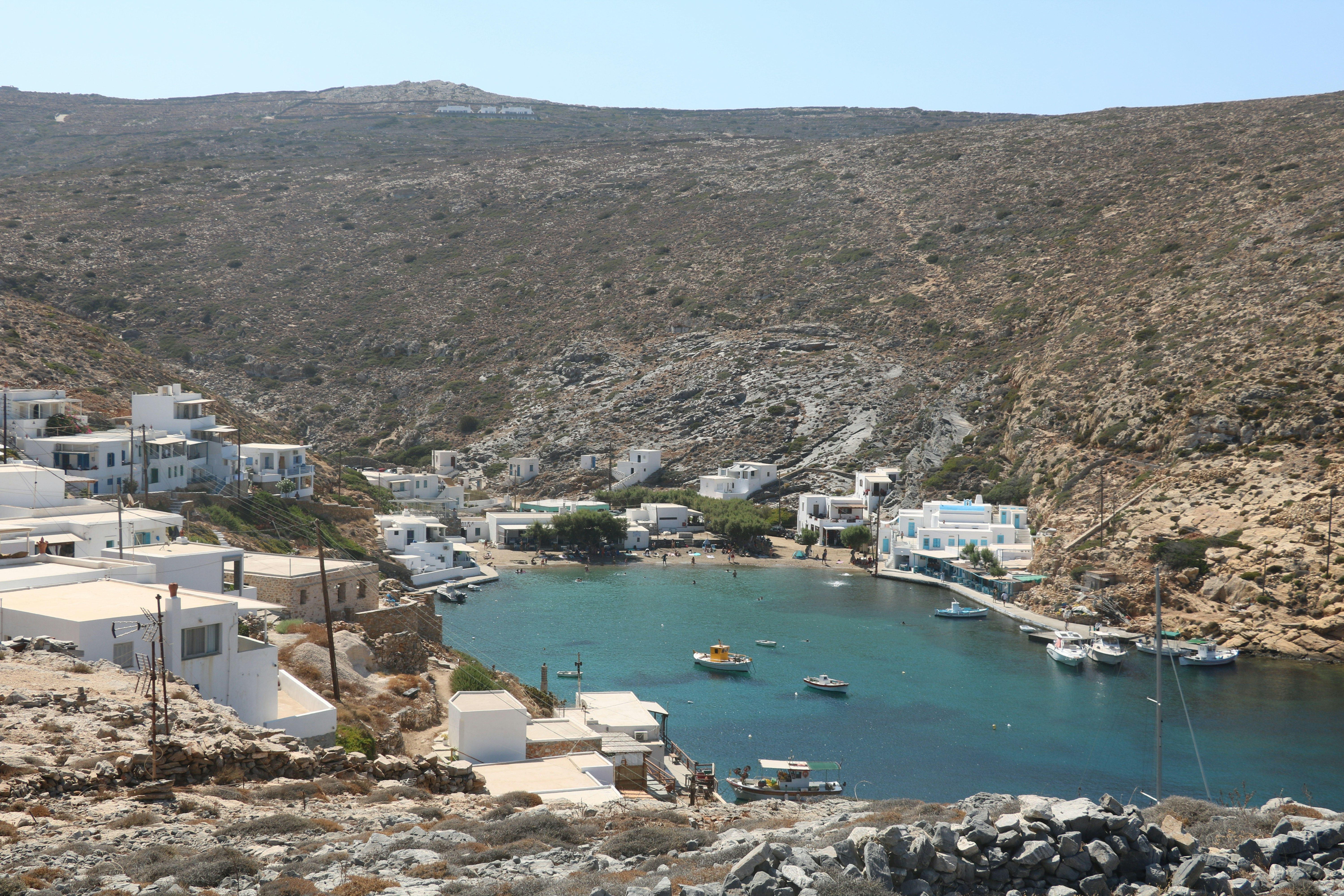 bay in between the mountains in Sifnos