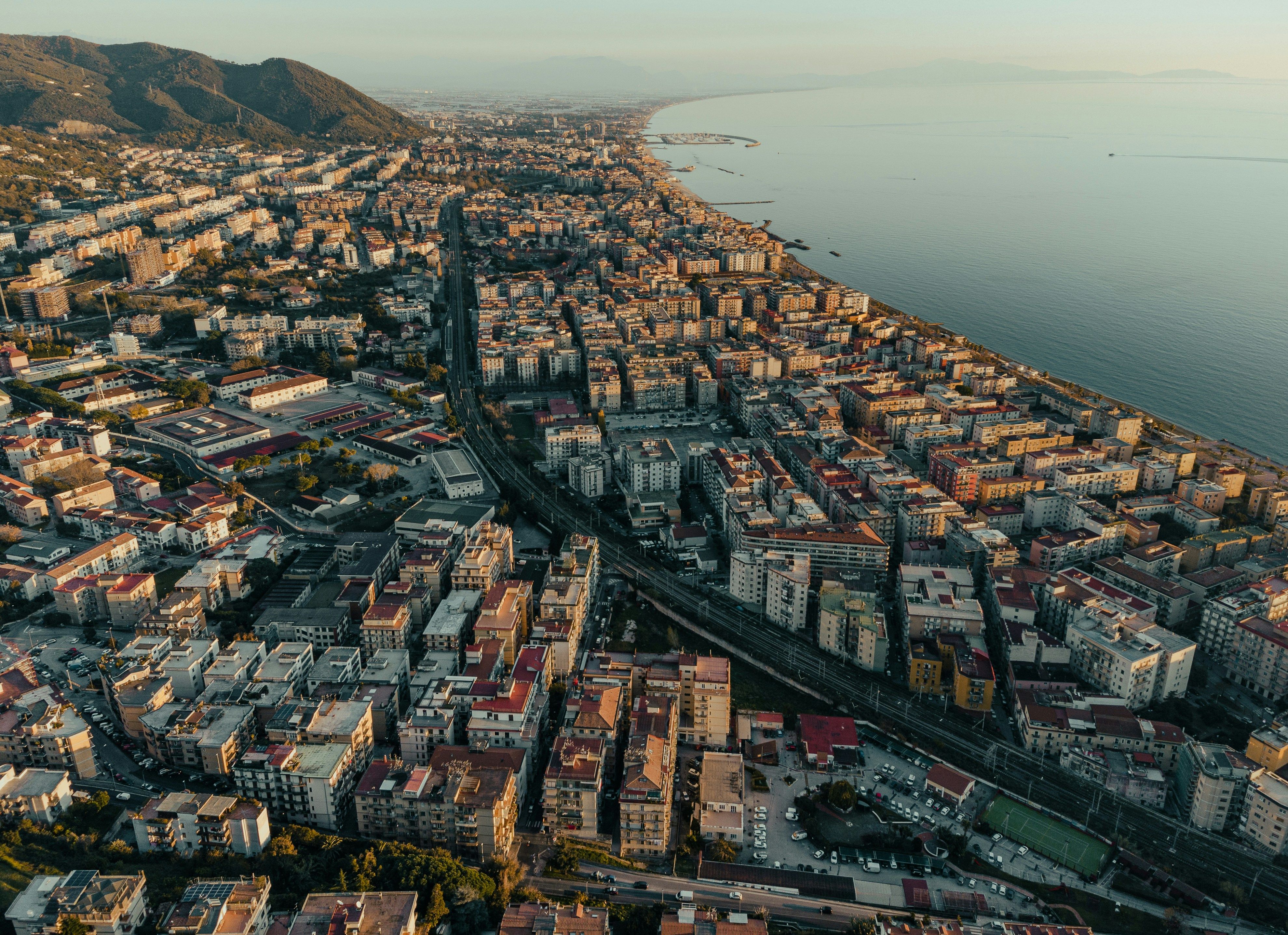 the city of Salerno along the coastline