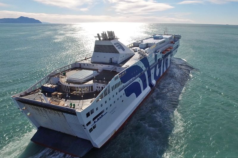Grandi Navi Veloci ship sailing in the sunshine