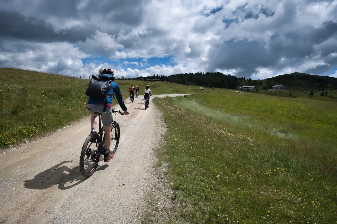 group of people cycling