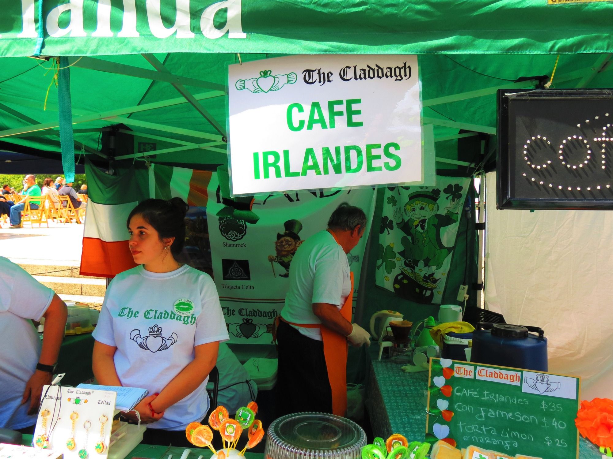 food stalls during St Patrick's Day celebrations in Buenos Aires