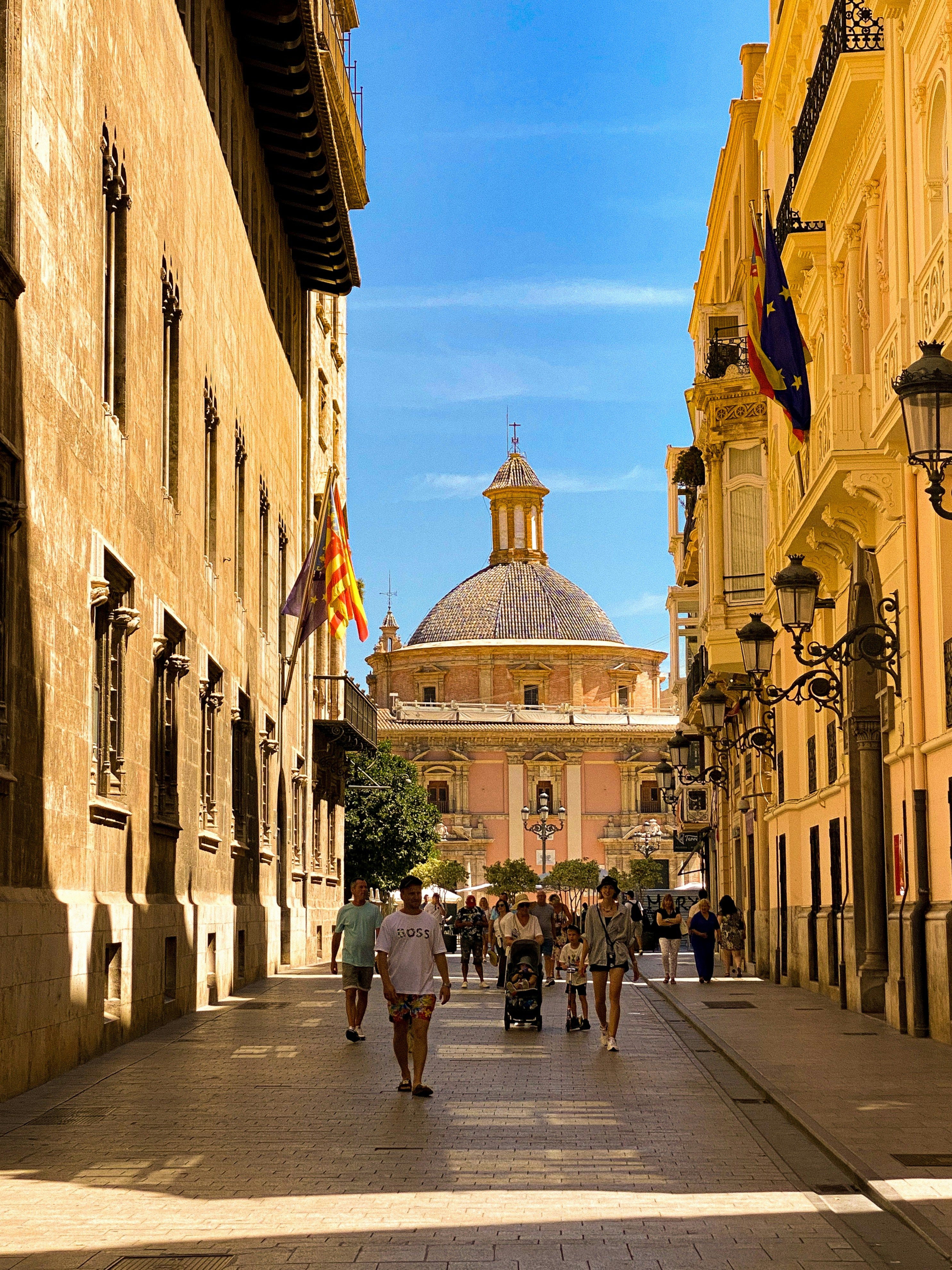 street leading to Plaza de la Virgen in Valencia