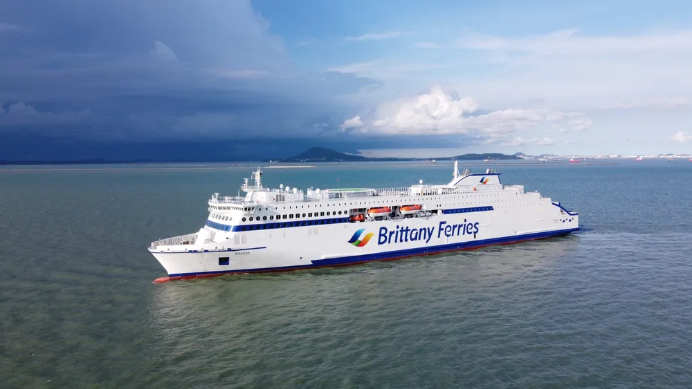 A Brittany Ferries ship crossing the Channel on route to France