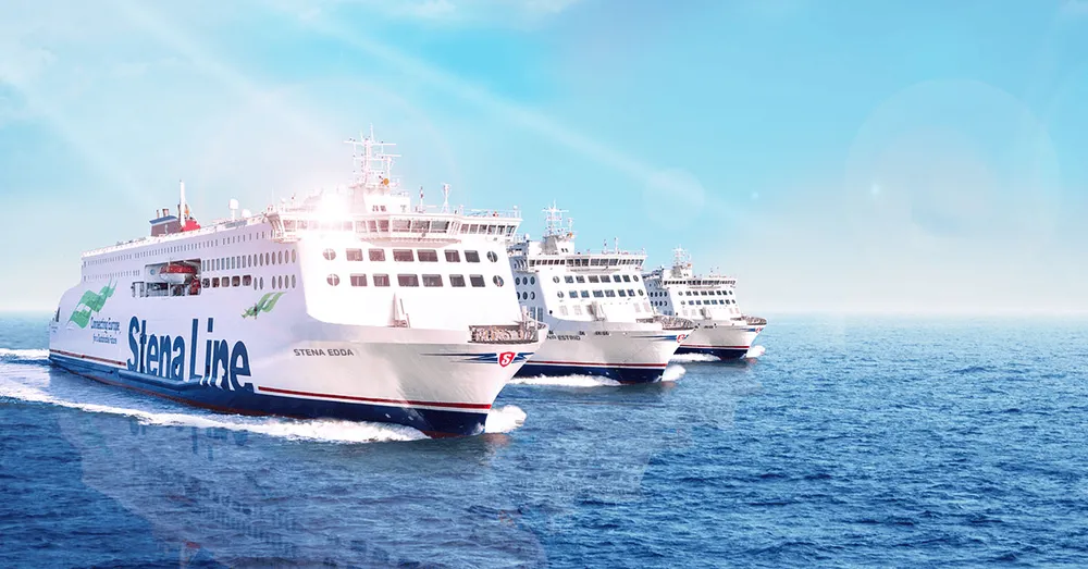 3 Stena Line ships lined up in the sea
