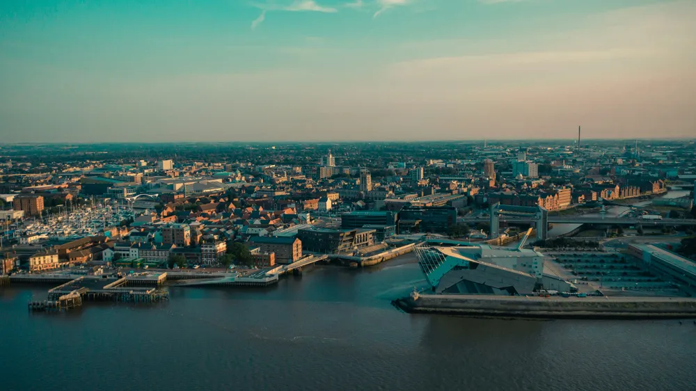 aerial view of the city of Hull