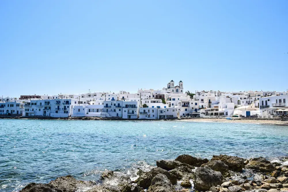 Paros town next to the sea
