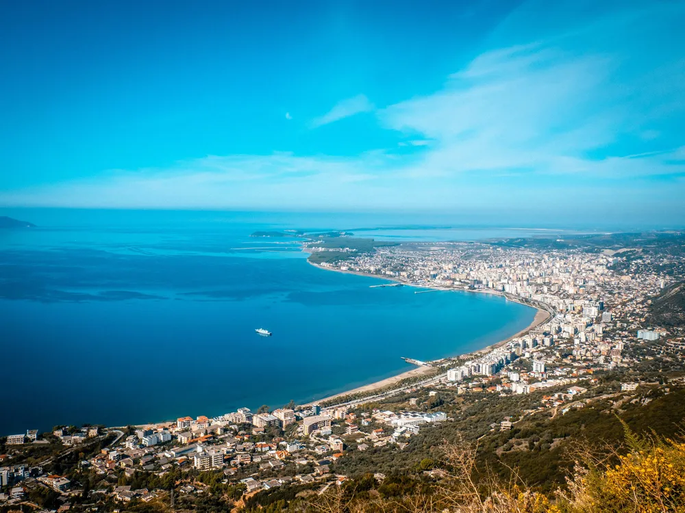 aerial view of Vlora coastline