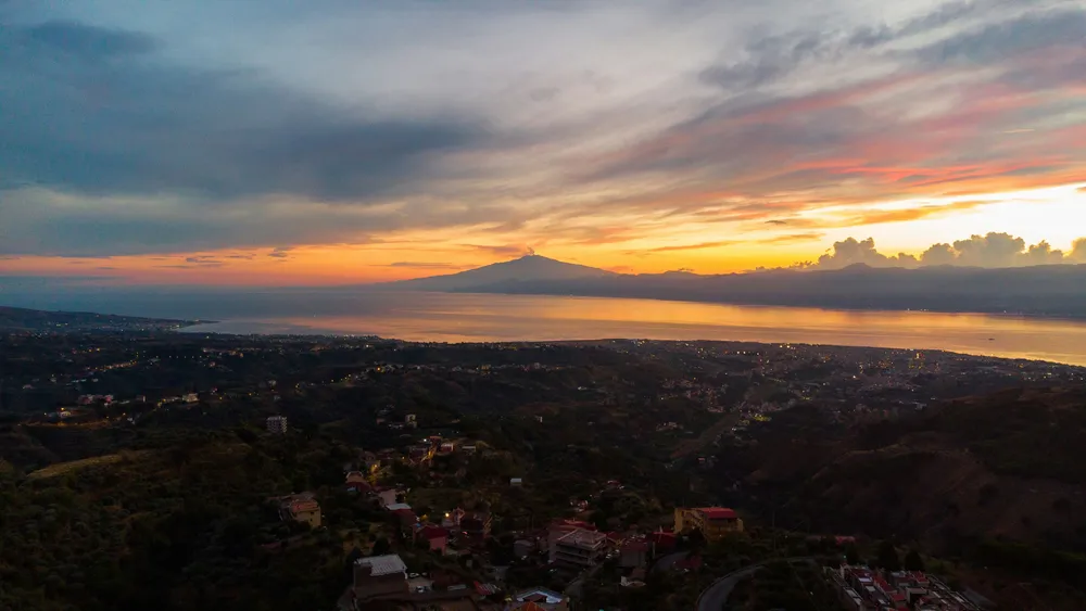 views over Reggio Calabria at sunset