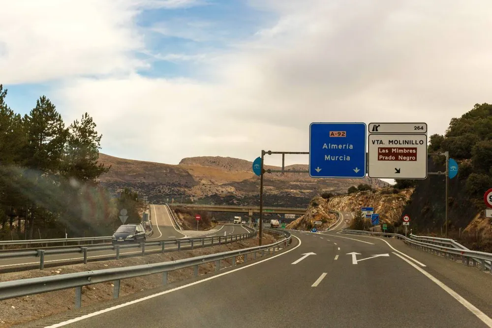 A-92 road to Almeria and Murcia