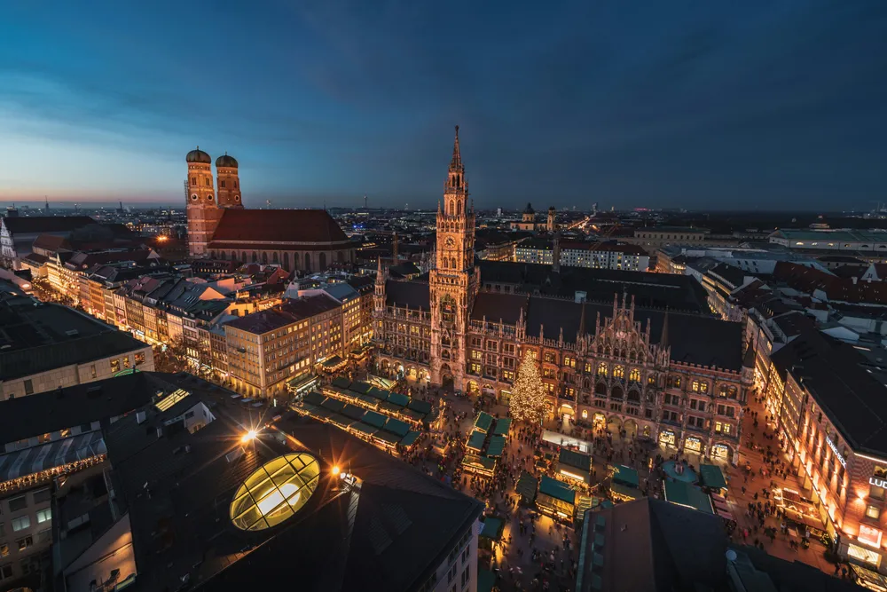 Christmas market in Marienplatz in Munich