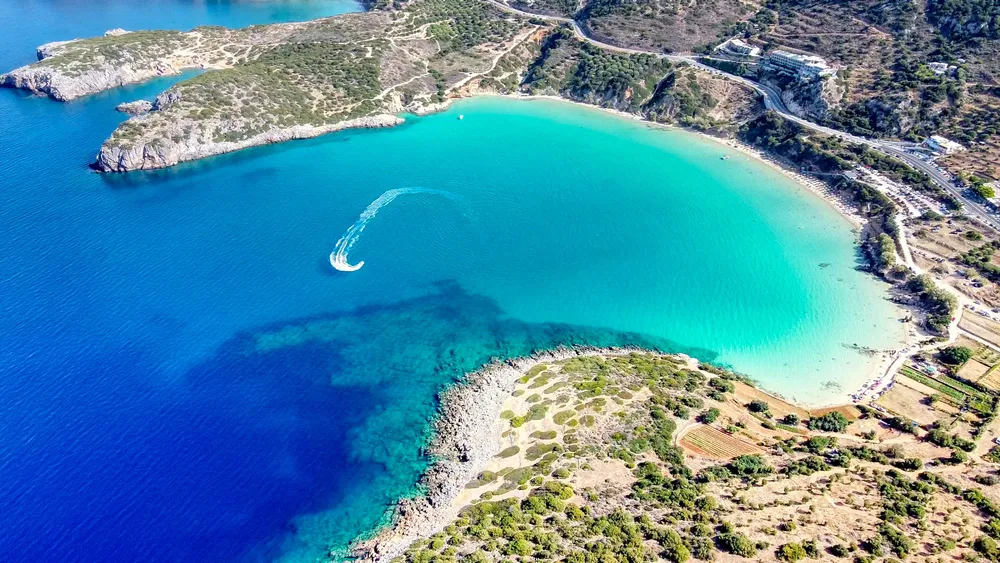 Voulisma beach in Agios Nikolaos in Crete