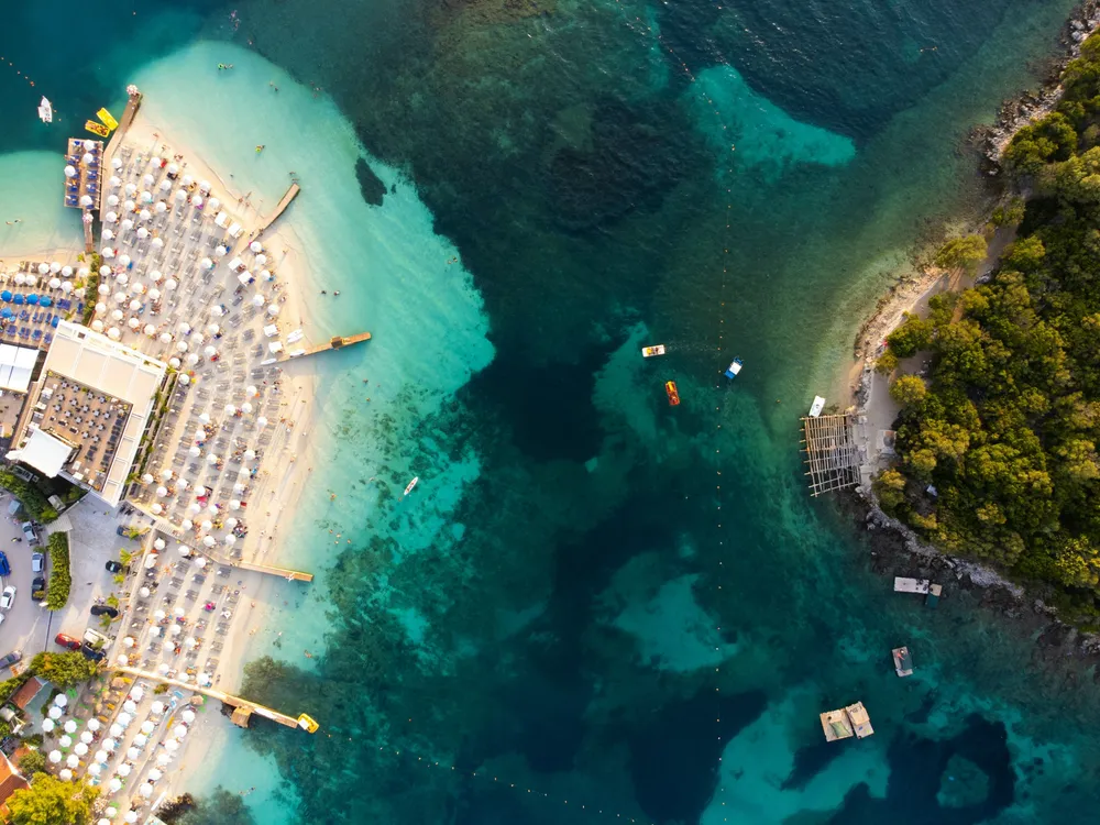 Riserva naturale di Ksmail, Albania, vista dall'alto.