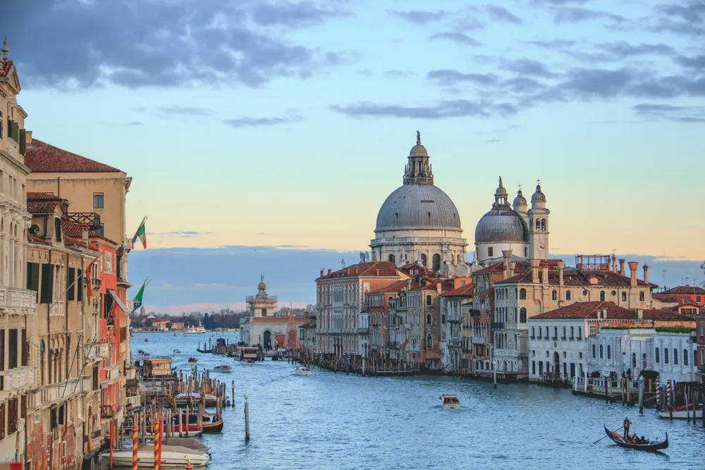 view of canal from Ponte dell'Accademia in Venice