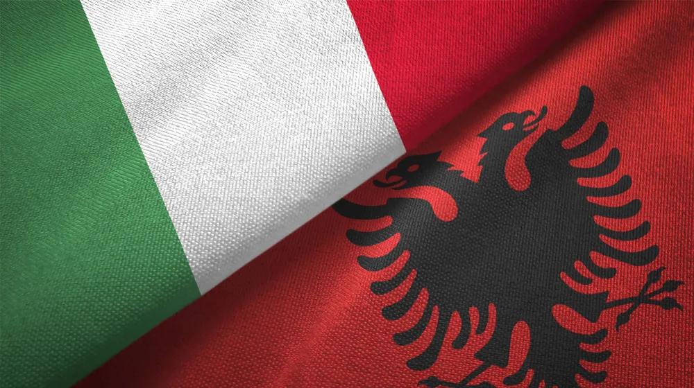 italy and albania flag