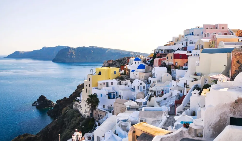 Vista panoramica sul villaggio di Oia, Santorini.