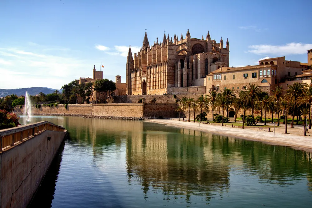 Palma Cathedral by the water