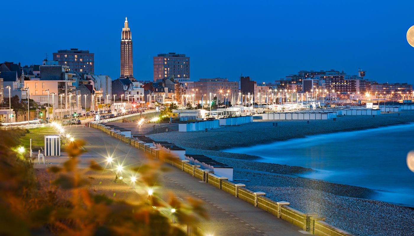Le Havre lit up at night
