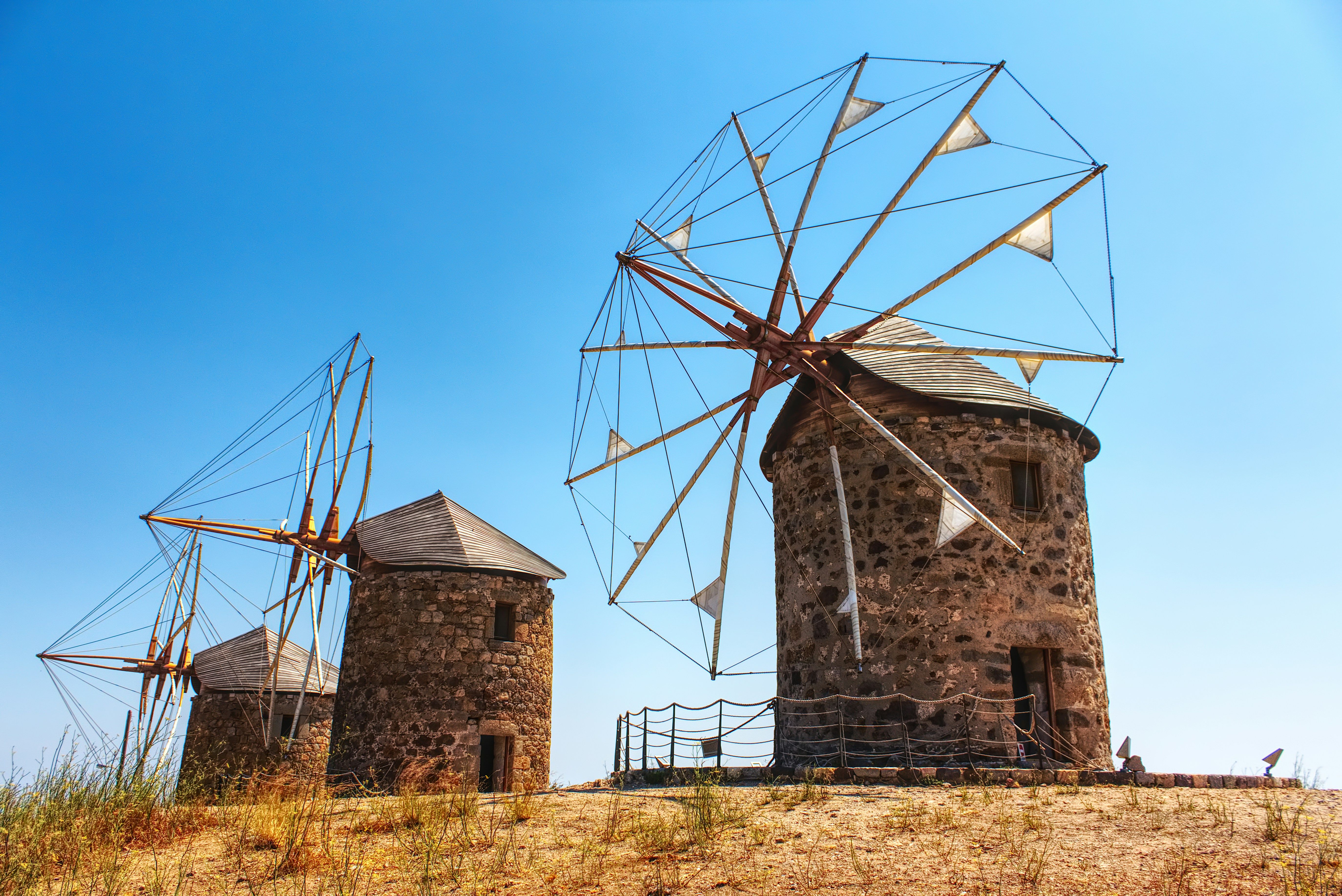 3 windmills in Patmos