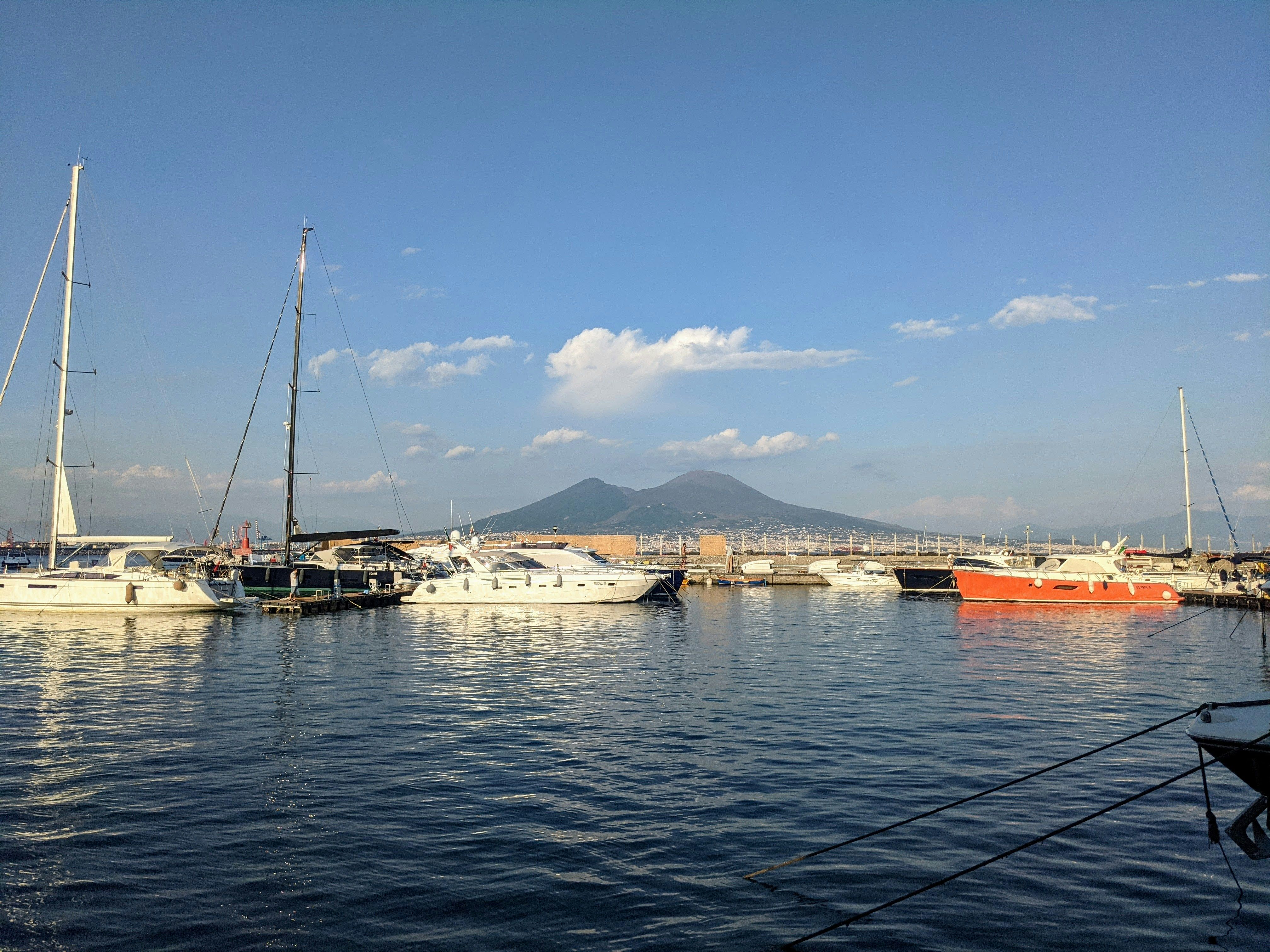 boats docked in Naples port