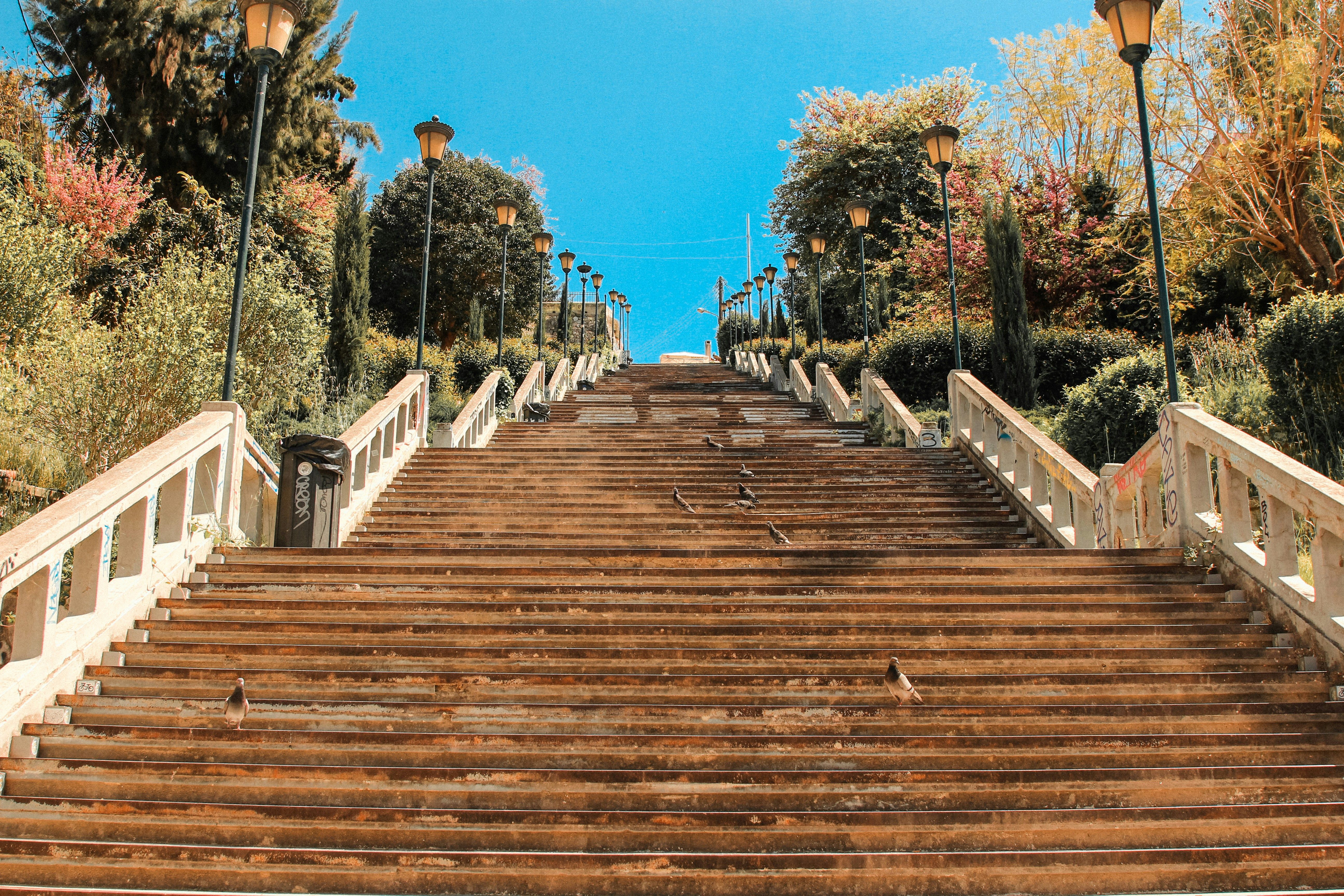 steps going up a hill in Patras