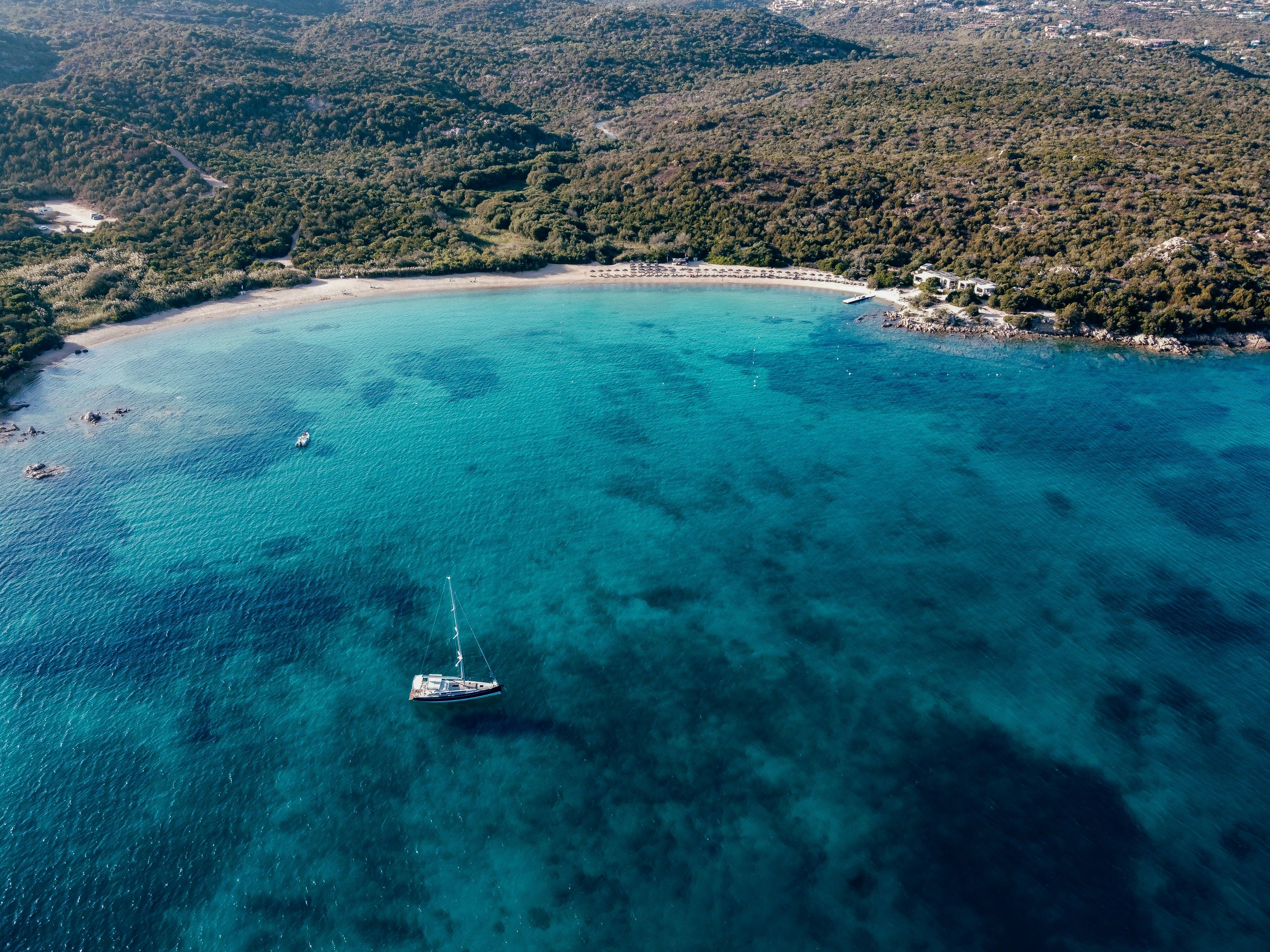 aerial view of beach in Costa Smeralda
