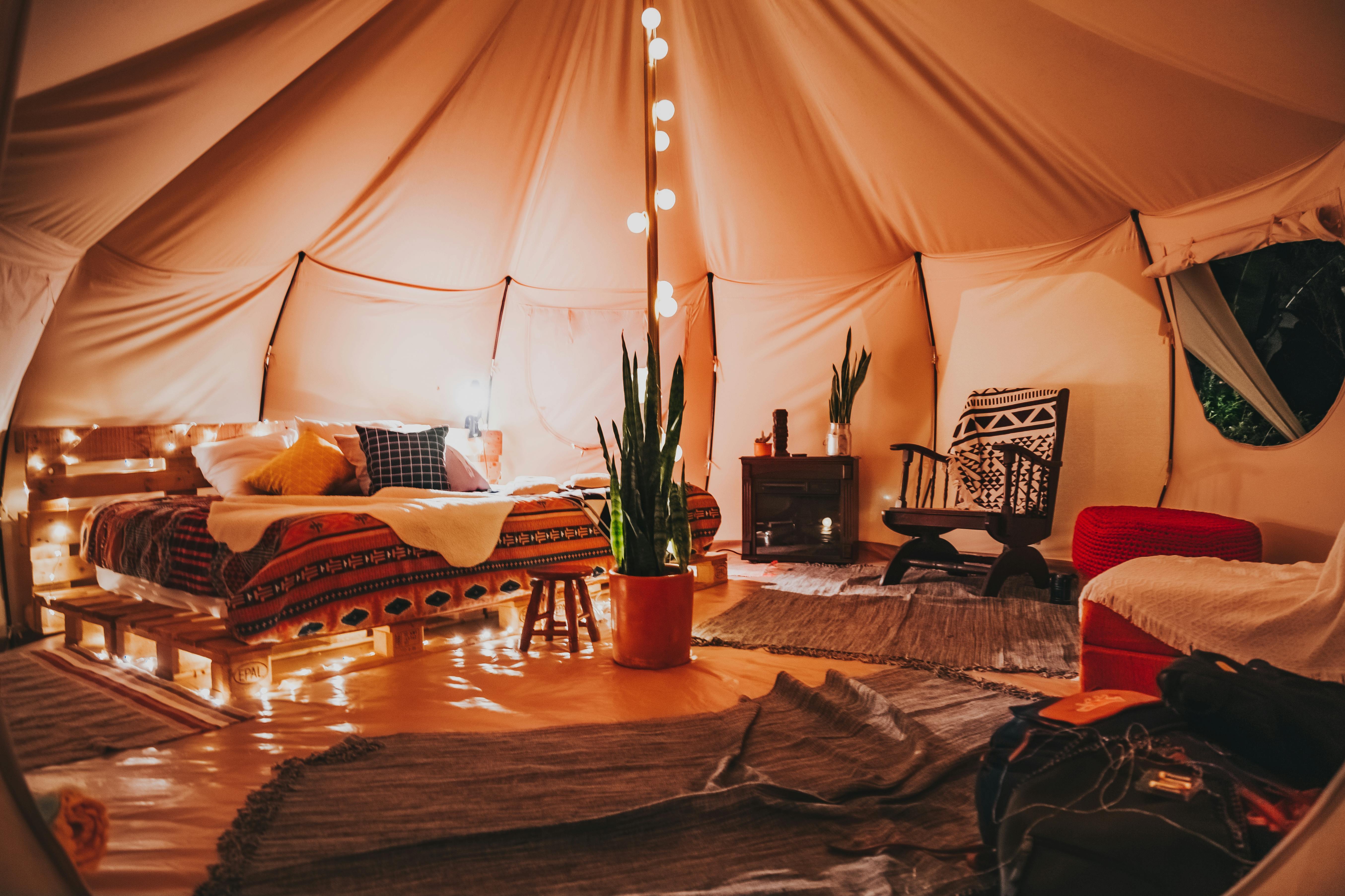Glamping in una tenda di lusso.